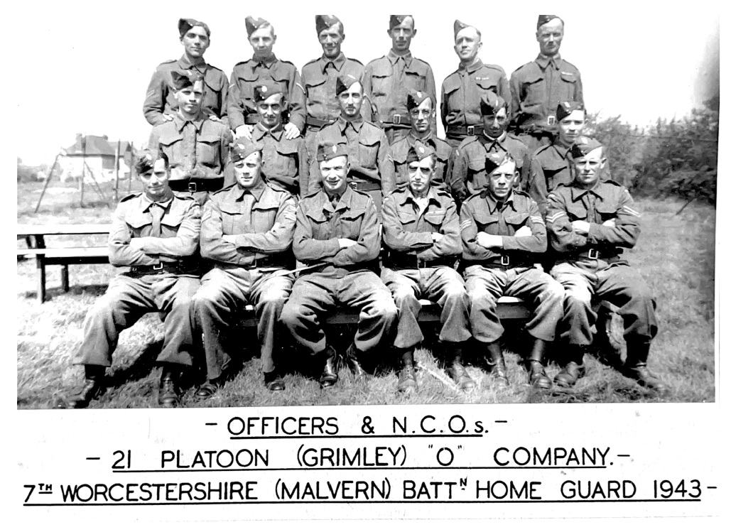 Officer and NCOs of the Grimley Home Guard